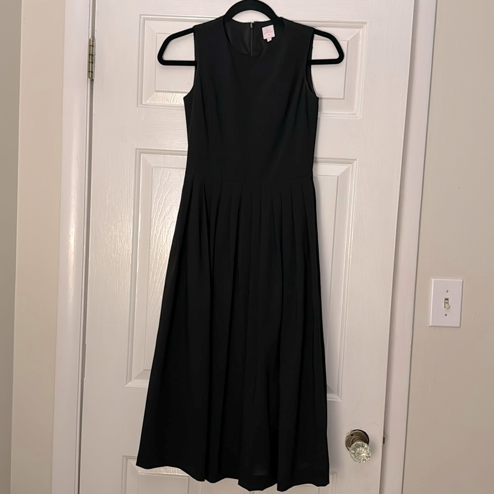 ANN MASHBURN Black Midi Dress